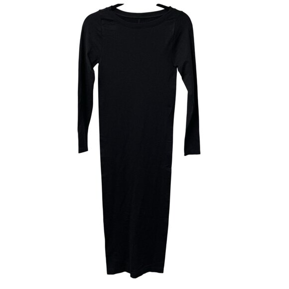 ISABEL MATERNITY DRESS FITTED BLACK STRETCH BACK SLIT LONG SLEEVE SIZE XS NWT - Picture 1 of 6
